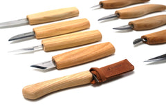 Left-Handed 21-Piece Wood Carving Tool Set – Large Wood Carving Kit with Wood Blocks, Spoon Blanks & Tool Storage Rack – S68L