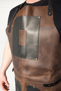 Leather Carving Apron – Black & Brown