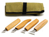 4-Piece Chip Carving Knife Set – Wood Carving Set for Wood Decorating in Tool Roll – S05