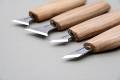 4-Piece Chip Carving Knife Set – Wood Carving Set for Wood Decorating in Tool Roll – S05
