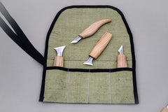 4-Piece Chip Carving Knife Set – Wood Carving Set for Wood Decorating in Tool Roll – S05