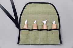4-Piece Chip Carving Knife Set – Wood Carving Set for Wood Decorating in Tool Roll – S05
