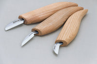 Wood Carving Knife Set in Tool Roll, 3 pcs