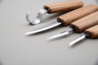 Left-Handed Whittling, Detail & Spoon Knife Set, 4 pcs