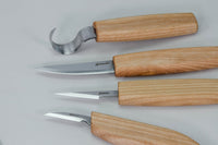 Left-Handed Wood & Spoon Carving Knife Set in Book Case, 4 pcs