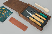 Left-Handed Spoon Carving Knife Set in Box, 3 pcs