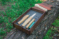 Left-Handed Spoon Carving Knife Set in Box, 3 pcs