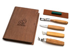 Spoon Carving Tool Set in Book Case, 4 pcs