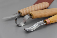 3-Piece Spoon Carving Tool Set – Complete Spoon, Bowl & Kuksa Carving Set in Tool Roll – S38