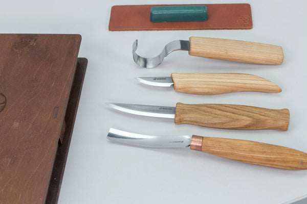 Spoon & Kuksa Carving Set in Book Case, 4 pcs