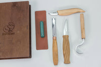 Spoon & Kuksa Carving Set in Book Case, 4 pcs