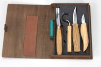 Spoon & Kuksa Carving Set in Book Case, 4 pcs