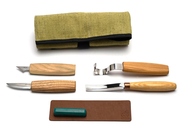 Starter Spoon & Kuksa Carving Set, 4 pcs