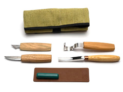 4-Piece Spoon & Kuksa Carving Set – Starter Spoon Carving Tool Set in Tool Roll – S49