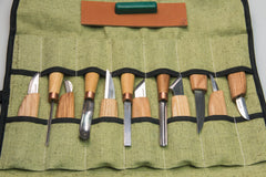 12-Piece Wood Carving Tool Set – Extended Wood Carving Set in Tool Roll – S50