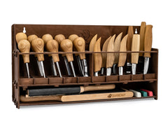 20-Piece Wood Carving Tool Set – Large Wood Carving Kit with Basswood Blocks & Tool Storage Rack – S57
